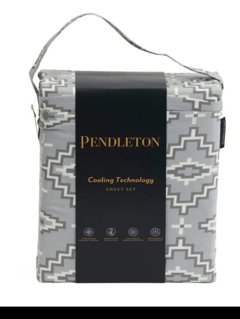Pendleton Cooling Technology King Sheet Set In Grey Aztec Print